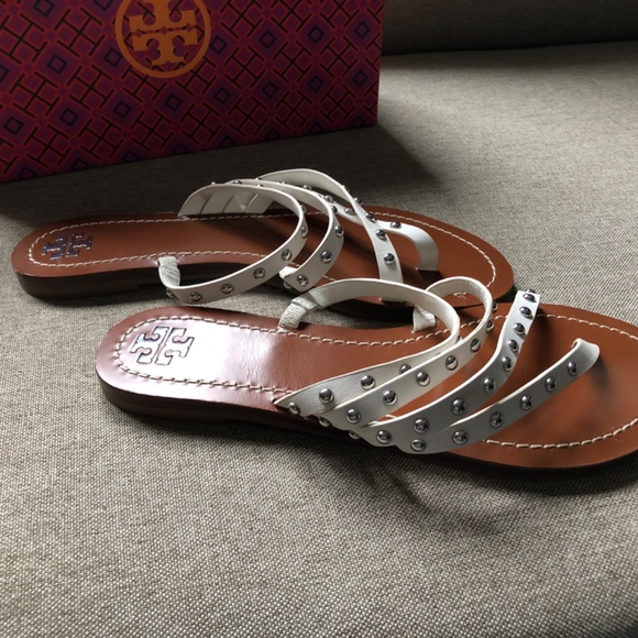 Tory Burch Patos Studded Leather Sandals - Picture 2 of 4